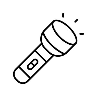 El feneri Vektör Satırı Simge Tasarımı