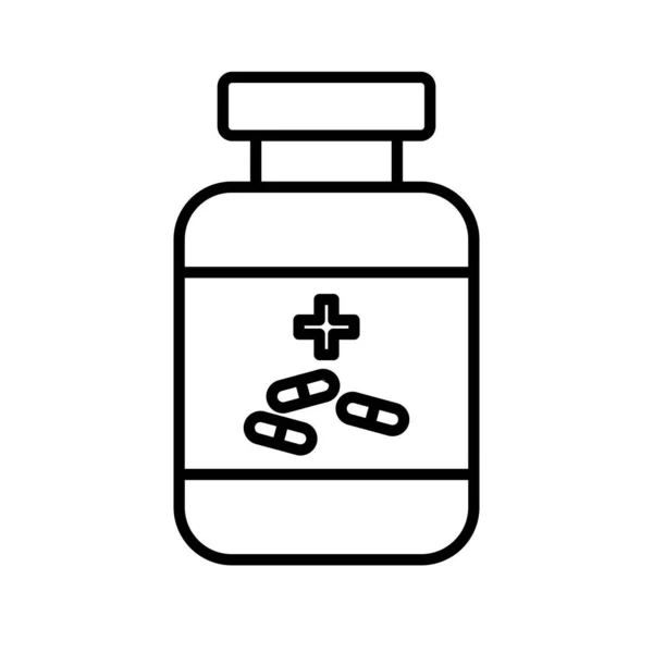 Antibiotisk Vektorlinje Icon Desig — Stock vektor