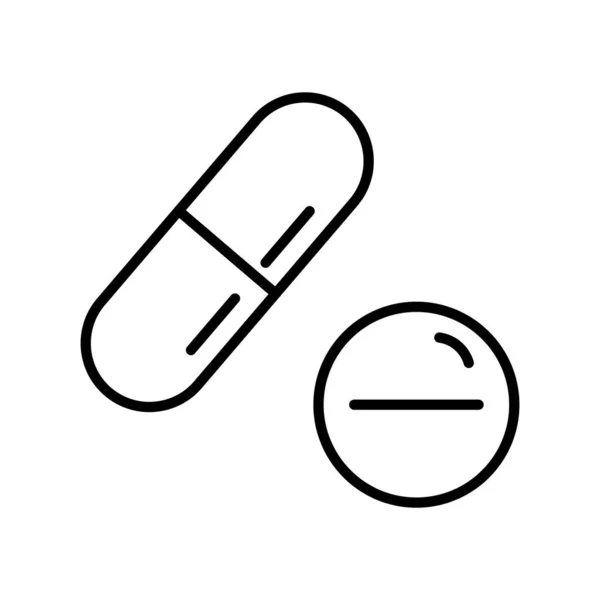 Pills Vector Line Icon Desig — Stock vektor