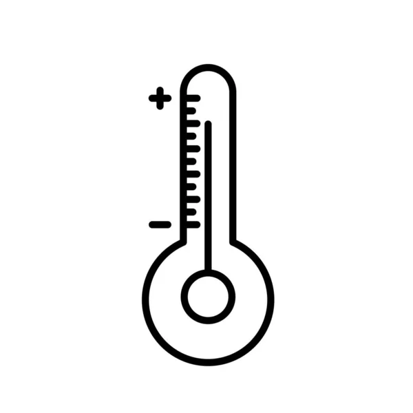 Thermometer Vectorlijn Icon Desig — Stockvector