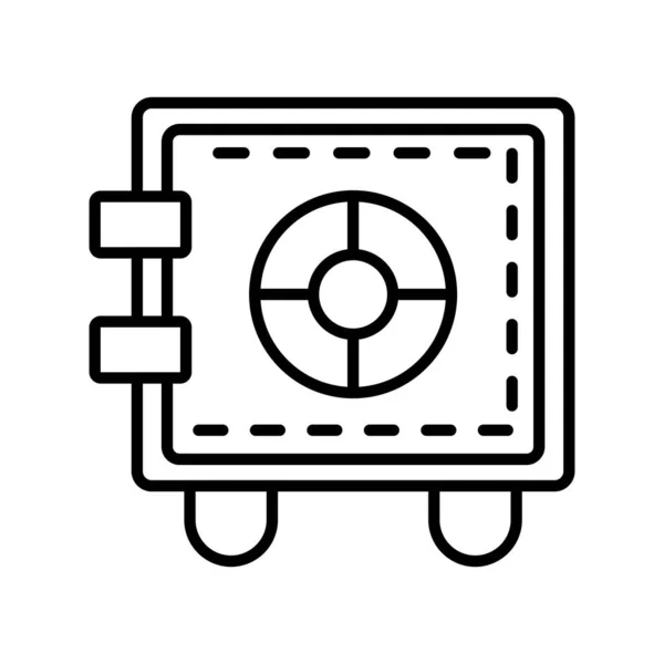 Safebox Vector Line Icon Desig — Stock Vector