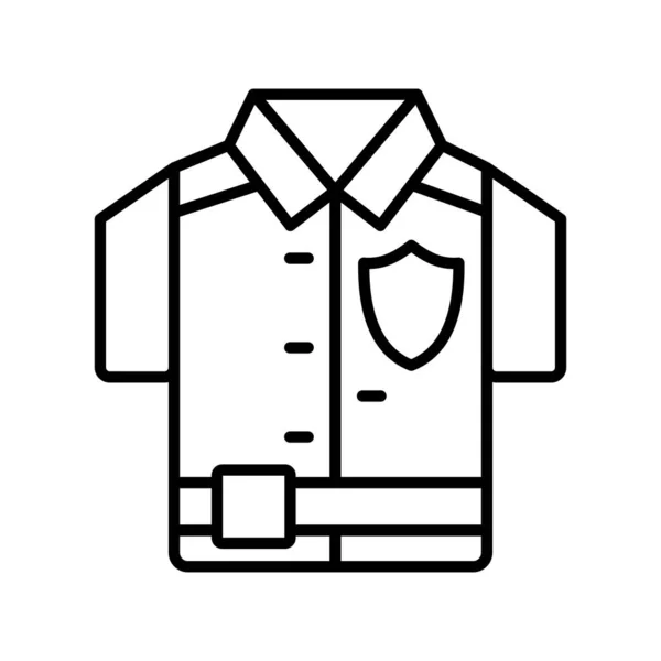 Police Uniform Vector Line Icon Desig — Stock vektor