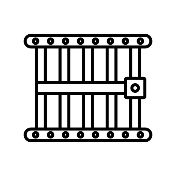 Jail Vector Line Icon Desig — Stock vektor
