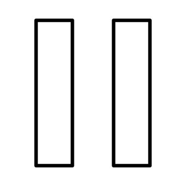 Pause Vector Line Icon Desig