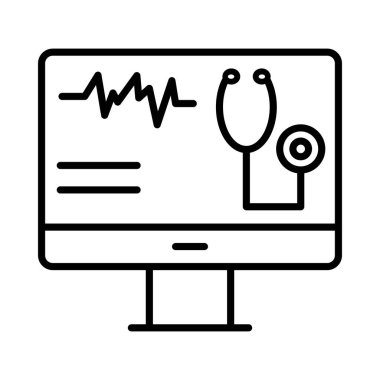 Online Healthcare Vector Line Icon Desig