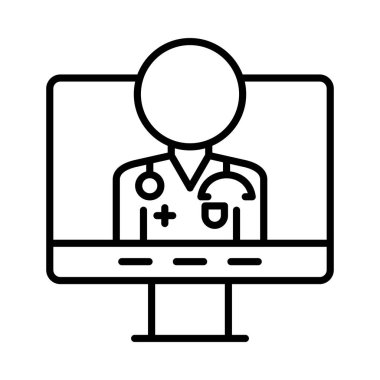 Online Ambulance Vector Line Icon Desig