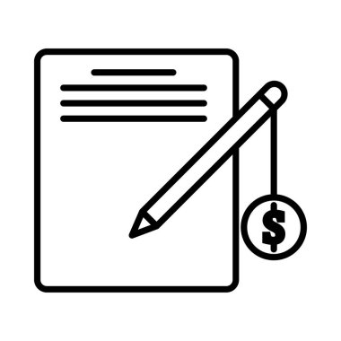 Paid Articles Vector Line Icon Desig