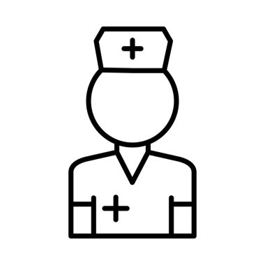 Nurse Vector Line Icon Design