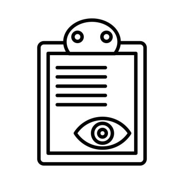 Vision Clipboard Vector Line Icon Desig