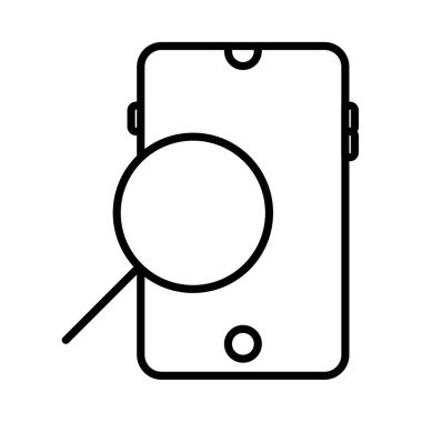 Mobile Search Vector Line Icon Desig