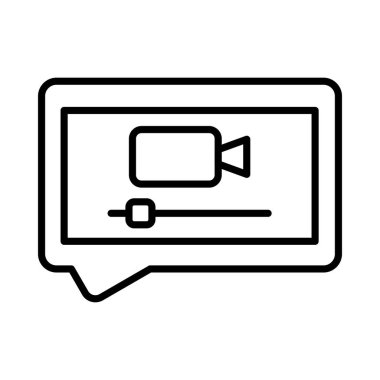 Video Marketing Vector Line Icon Desig