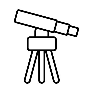 Telescope Vector Line Icon Desig