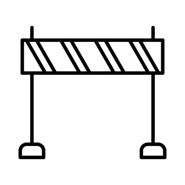 Road Block Vector Line Icon Desig