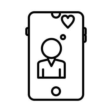 Mobile Customer Vector Line Icon Desig
