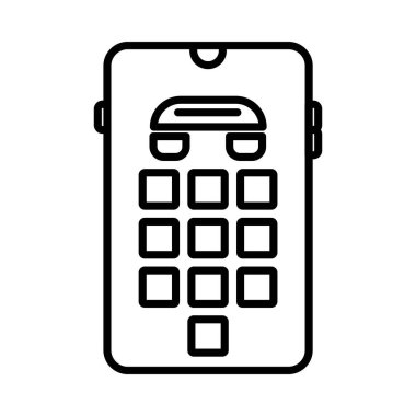 Mobile Dial Pad Vector Line Icon Design
