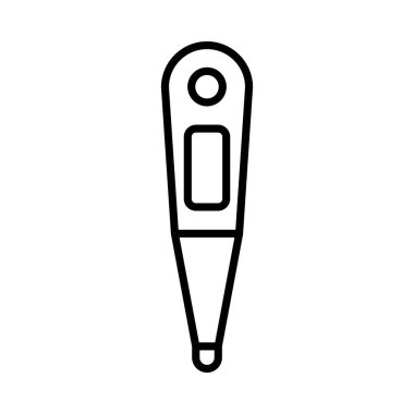 Digital Thermometer Vector Line Icon Desig