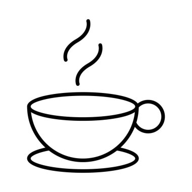 Kahve Vektörü Satırı Simgesi Tasarımı