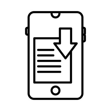 Mobile Document Vector Line Icon Desig