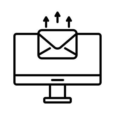 E- posta Pazarlama Vektör Satırı Simge Tasarımı