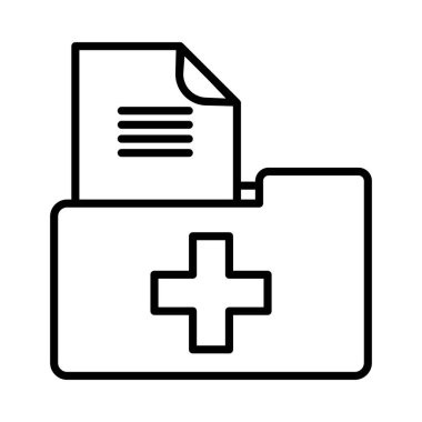 Medical files Vector Line Icon Design