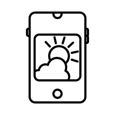  Mobile Weather Vector Line Icon Desig