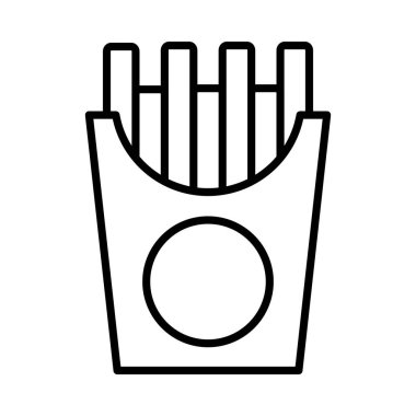 French Fries Vector Line Icon Desig