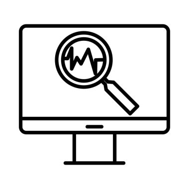 Online Diagnosis Vector Line Icon Desig