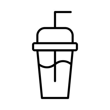 Cold drink Vector Line Icon Desig