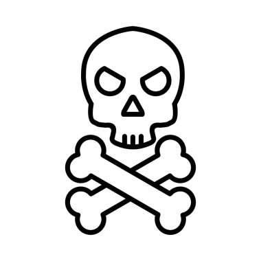 Skull bone Vector Line Icon Design
