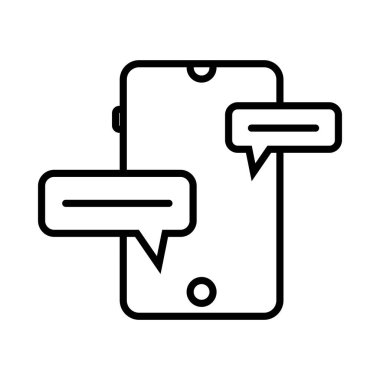 Mobile Message Vector Line Icon Desig
