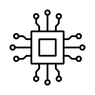 Chipset Vector Line Icon Desig