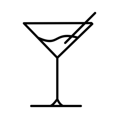 Cocktail Vector Line Icon Desig