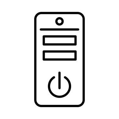 İşlemci Vektör Satırı Simge Tasarımı