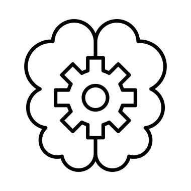 Inteligent Brain Vector Line Icon Desig