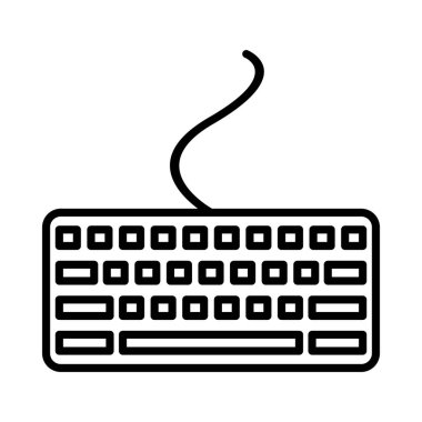 Klavye Vektör Satırı Simge Tasarımı