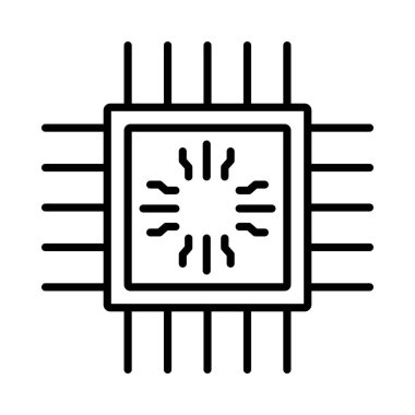 Mikroçip Vektör Satırı Simge Tasarımı