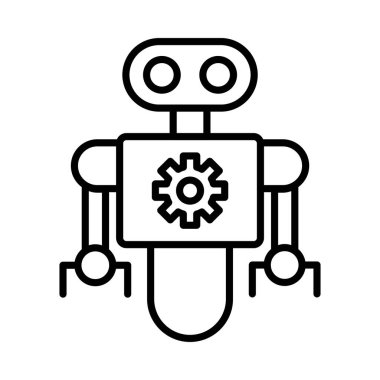 Robot Vector Line Icon Desig