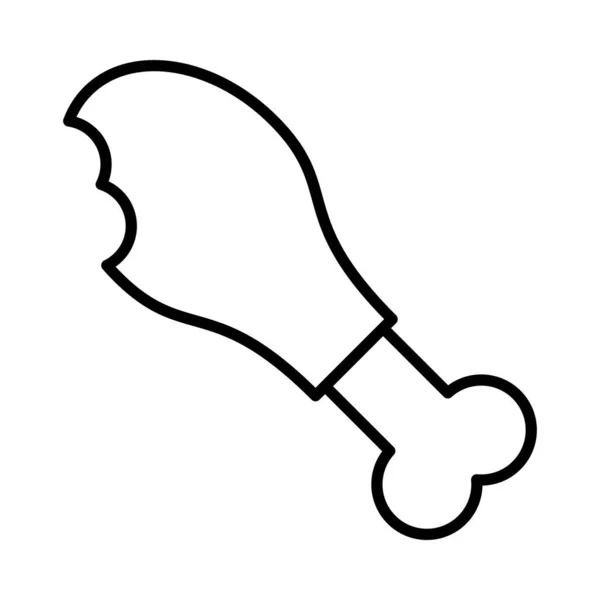 Chicken Leg Piece Vector Line Icon Desig — Stok Vektör
