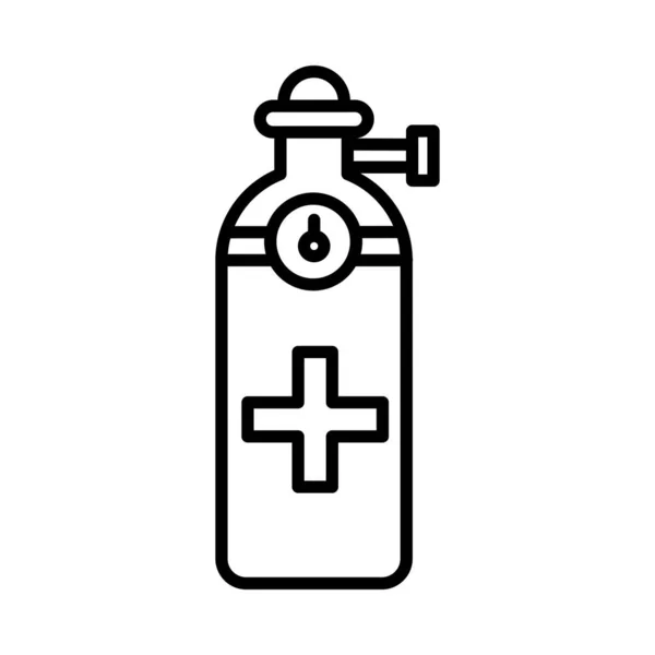 Medical Gas Cylinder Vector Line Icon Desig — Archivo Imágenes Vectoriales