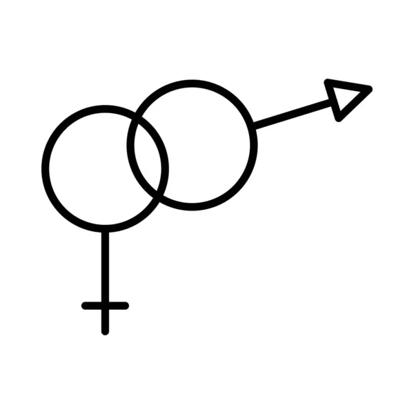 Gender Sign Vector Line Icon Design — Vector de stock