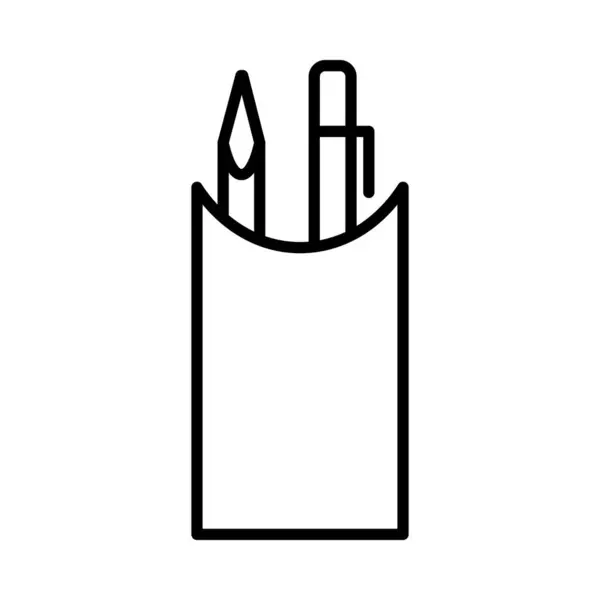 Pencil Stand Vector Line Icon Desig — Stock Vector