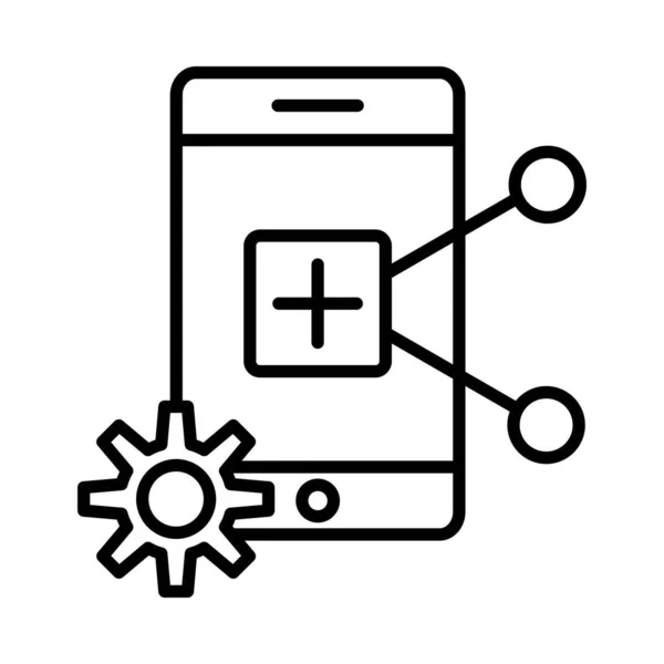 Mobile Marketing Vector Line Icon Desig — Stockový vektor