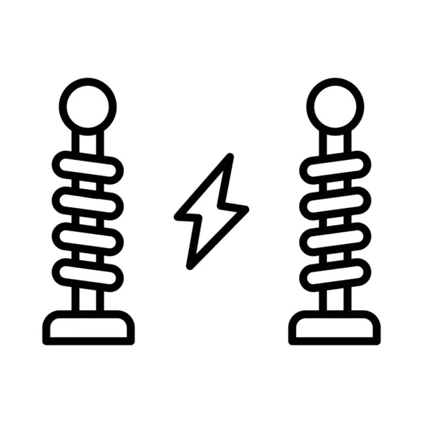 Spoel Tesla Vector Line Icon Desig — Stockvector