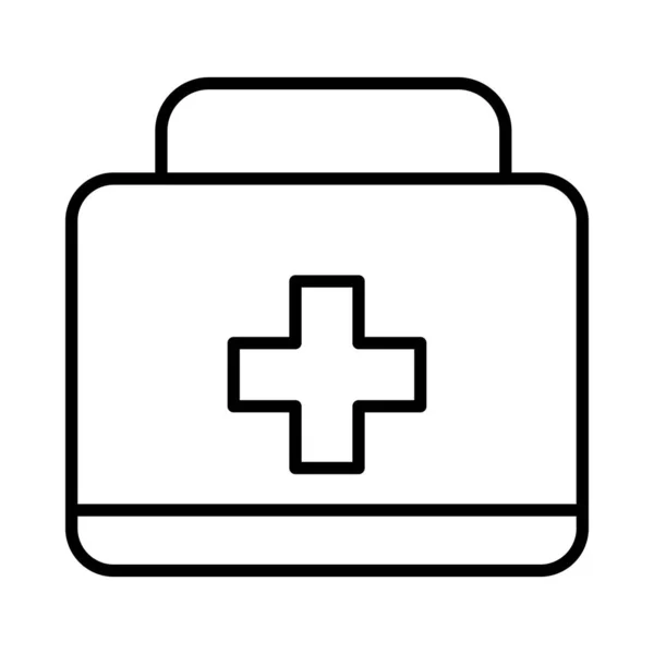 First Aid Box Vector Line Icon Design — Stock Vector