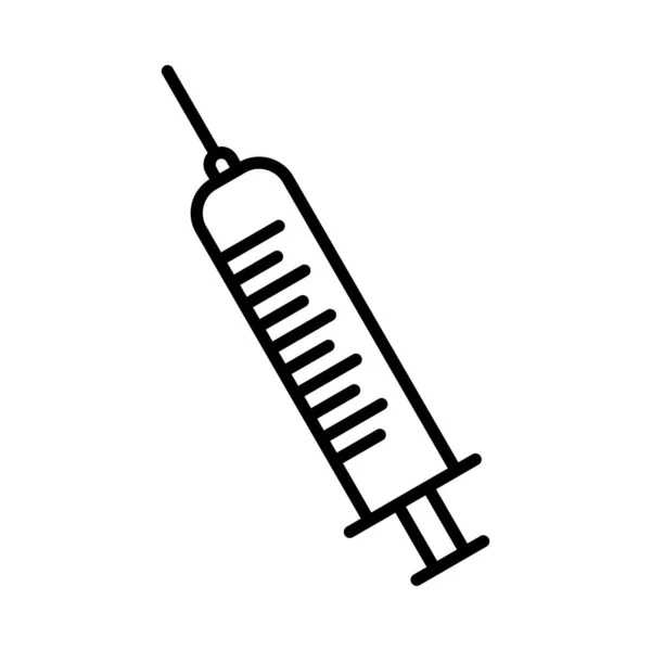 Syringe Vector Line Icon Design — Vettoriale Stock