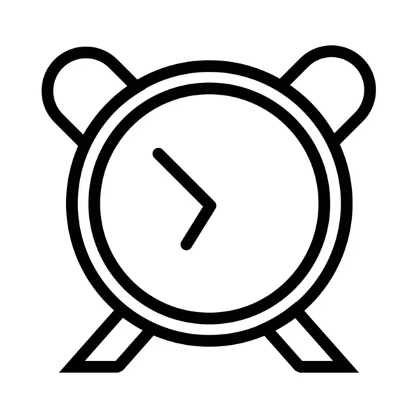 Relógio Alarme Vestor Line Ícone Desig — Vetor de Stock