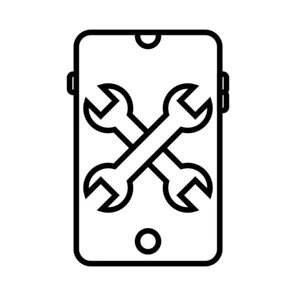 Mobile Service Vector Line Icon Desig — Vector de stock