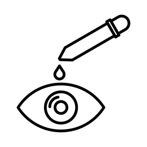 Eye Drops Vector Line Icon Desig — Stock Vector