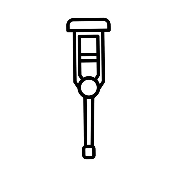 Crutches Vector Line Icon Design —  Vetores de Stock