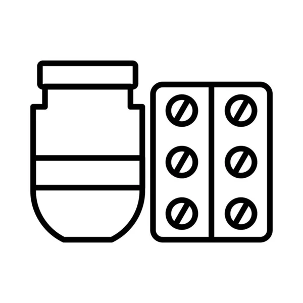 Medicines Vector Line Icon Design — Vetor de Stock